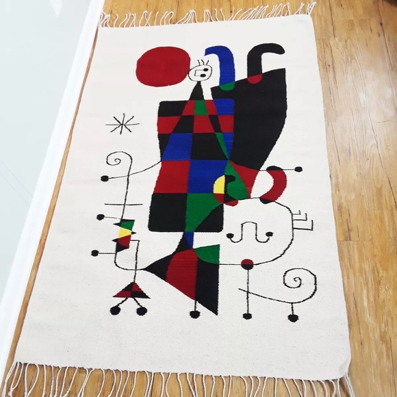Joan Miro Other - Joan Miro Vintage Woven Wool Rug Tapestry